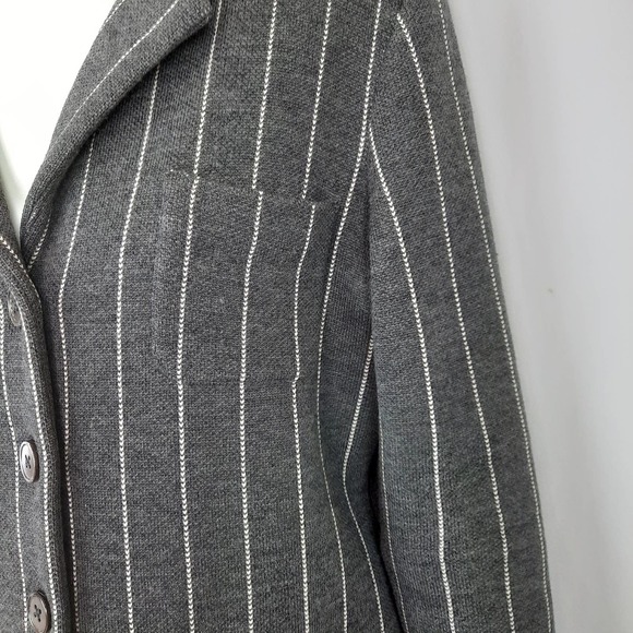 Lauren Ralph Lauren Merino Wool Button Down Pinstripe Blazer, Petite Small - Picture 10 of 16